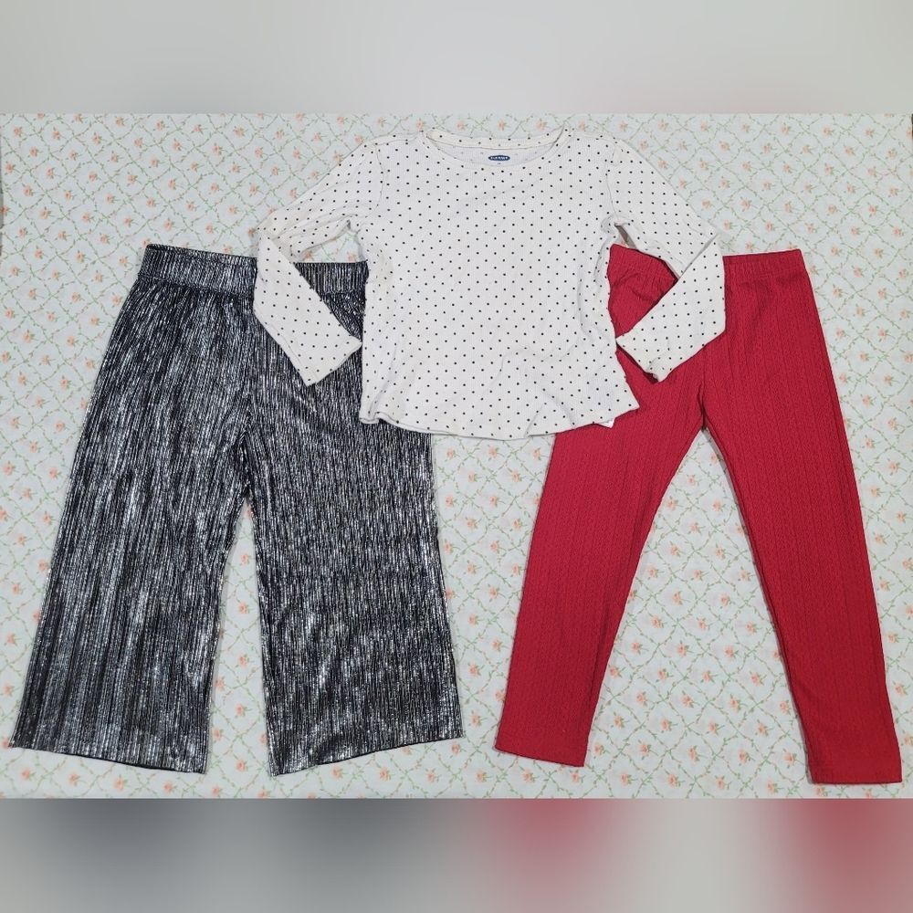 Old Navy Size 4t Long Sleeve Polka Dot Pants 3 Piece Winter Bundle